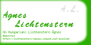 agnes lichtenstern business card