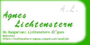 agnes lichtenstern business card